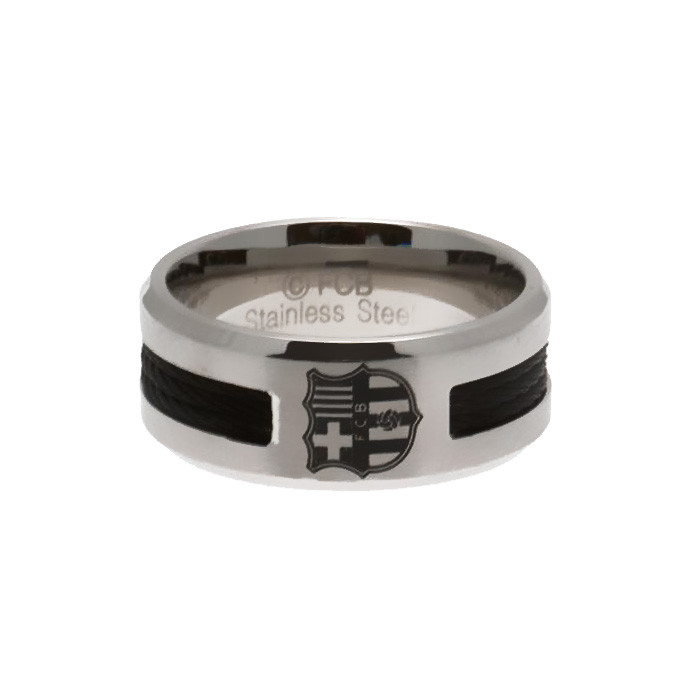 FC Barcelona Black Inlay prsten od nehrđajućeg čelika