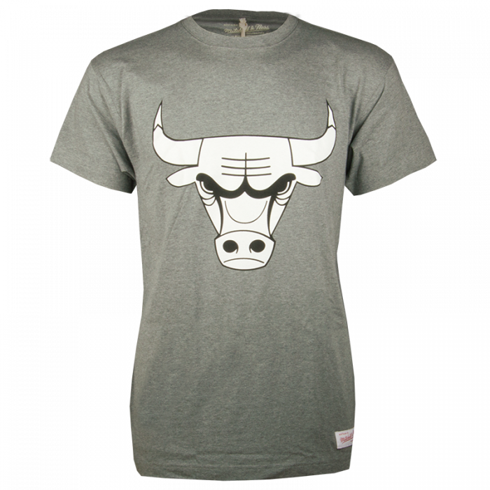 Chicago Bulls Mitchell & Ness Black and White Logo T-Shirt