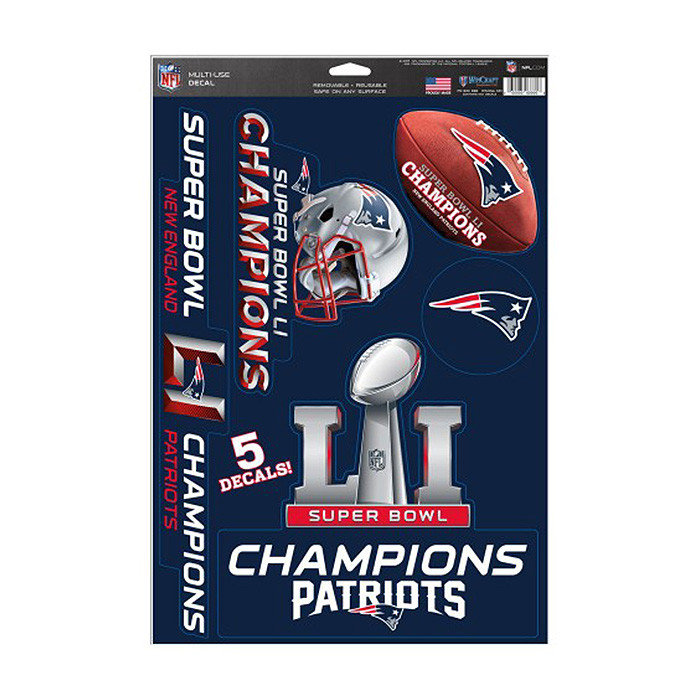 New England Patriots večnamenske nalepke Super Bowl LI Champions