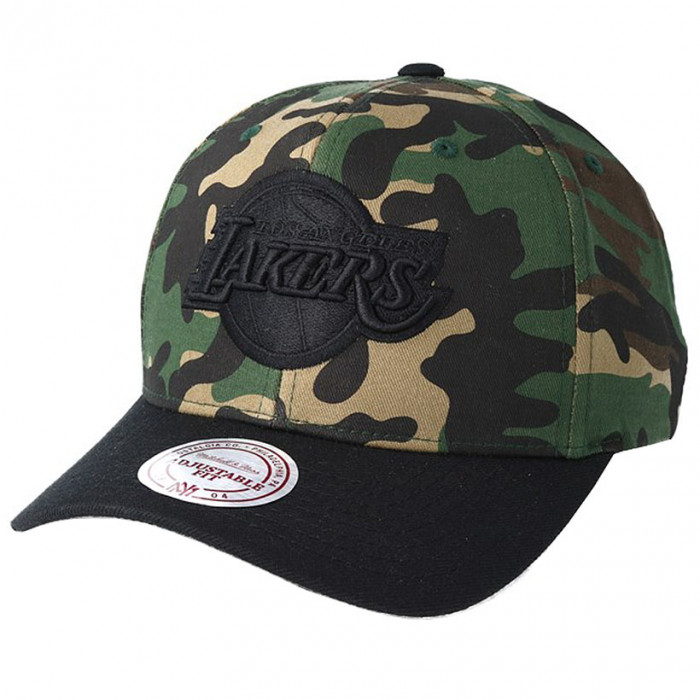 Los Angeles Lakers Mitchell & Ness Camo Flexfit 110 cappellino