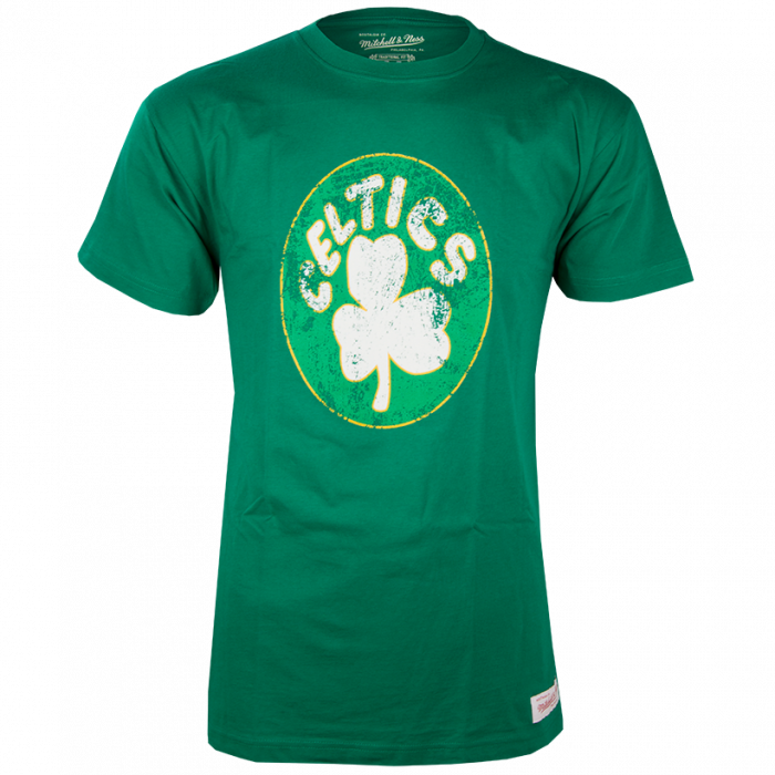 Boston Celtics Mitchell & Ness Distressed HWC Logo T-Shirt