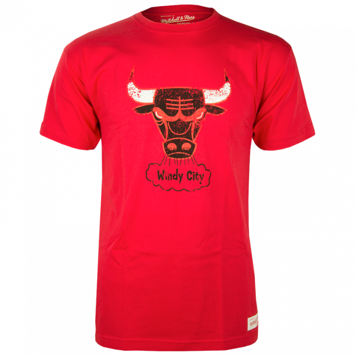 Chicago Bulls Mitchell & Ness Distressed HWC Logo T-Shirt