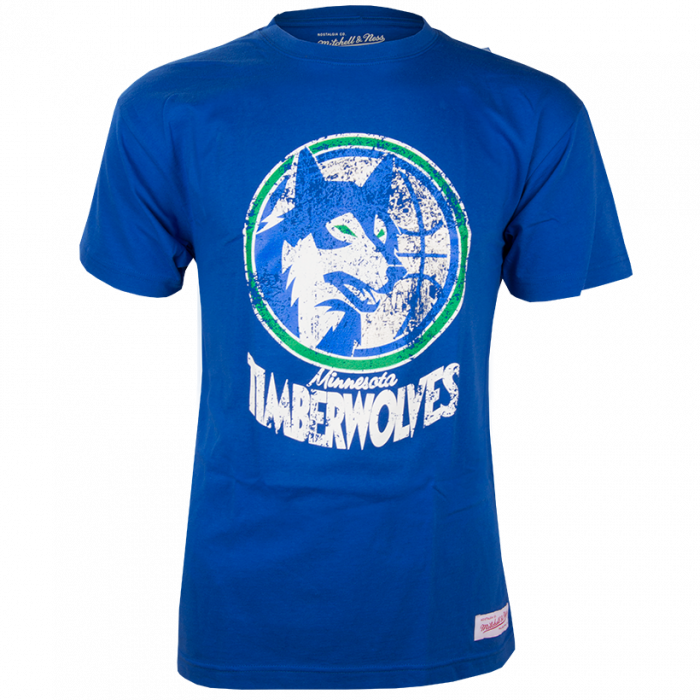 Minnesota Timberwolves Mitchell & Ness Distressed HWC Logo T-Shirt