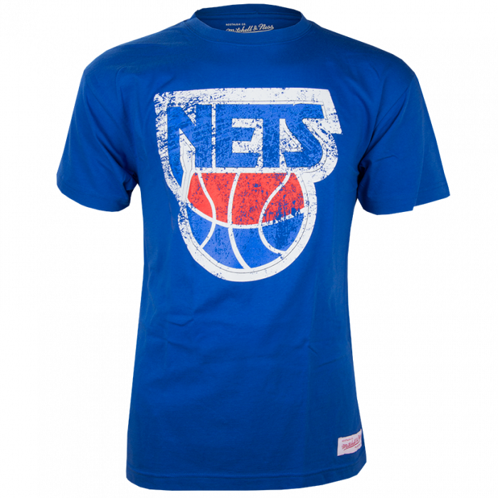 New Jersey Nets Mitchell & Ness Distressed HWC Logo majica 