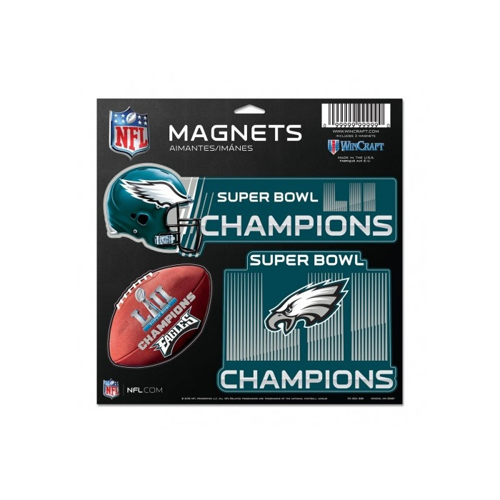 Philadelphia Eagles Super Bowl LII Champions 3x magnet