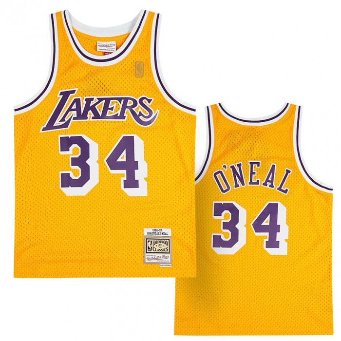 Shaquille O'Neal 34 Los Angeles Lakers 1996-97 Mitchell & Ness Swingman dres 