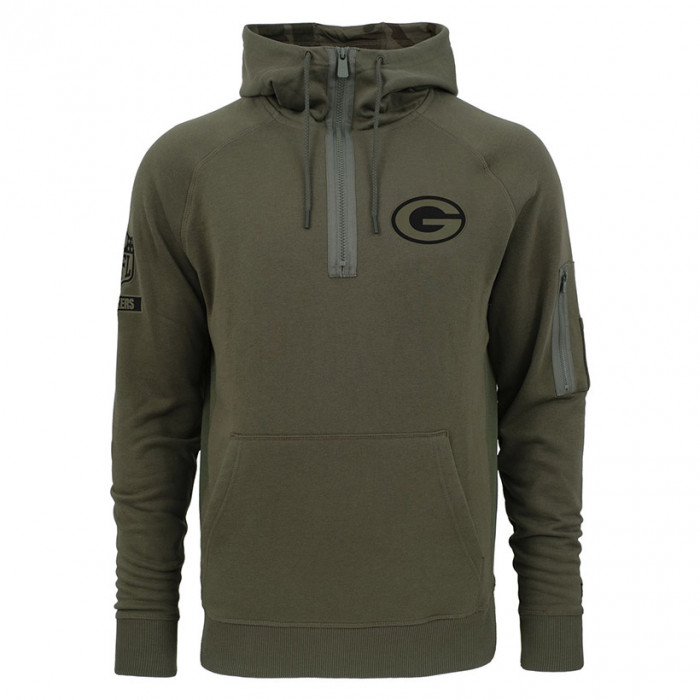 Green Bay Packers New Era Camo Collection zip pulover sa kapuljačom