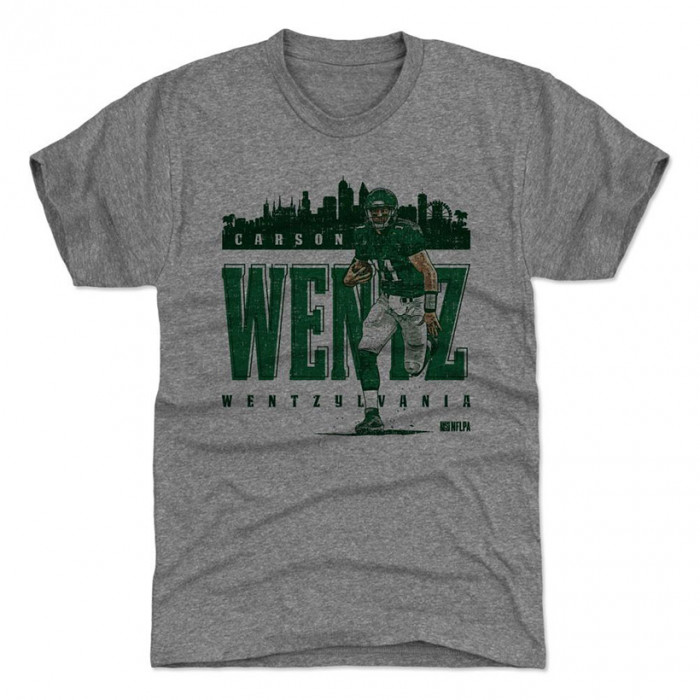 Carson Wentz 500 Level Wentzzylvania G Tri Gray T-Shirt