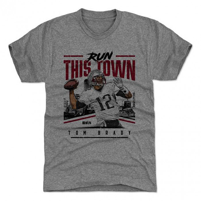 Tom Brady 500 Level Run this town R Tri Gray T-Shirt