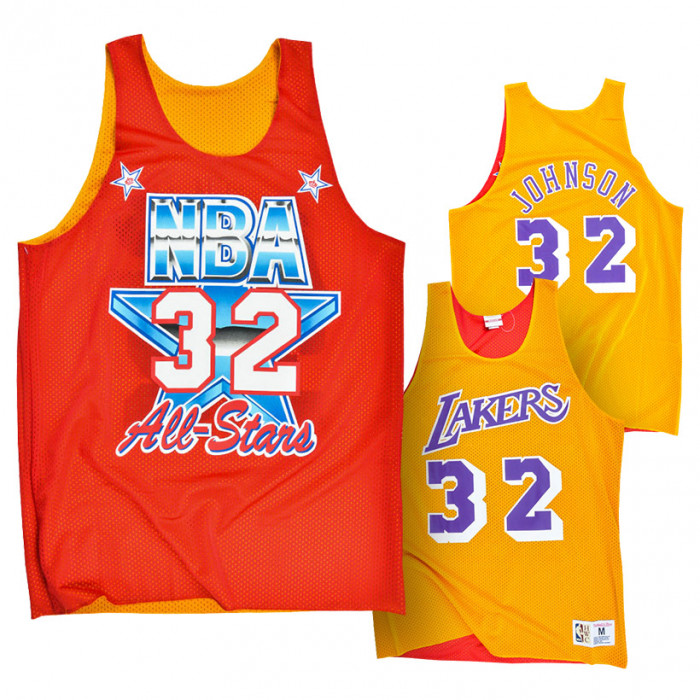 Magic Johnson 32 Los Angeles Lakers All Star 1991 Mitchell & Ness Mesh Tank Top beidseitig tragbar