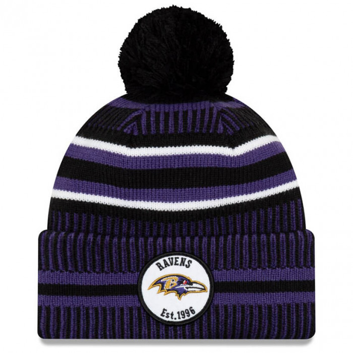 Baltimore Ravens New Era 2019 NFL Official On-Field Sideline Cold Weather Home Sport 1996 Wintermütze