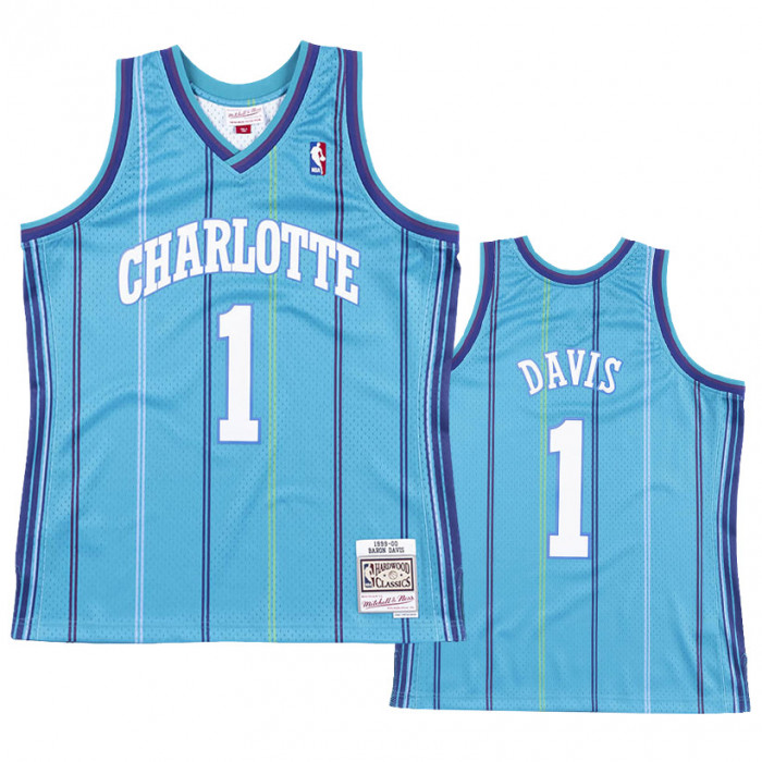 Baron Davis 1 Charlotte Hornets 1999-00 Mitchell & Ness Road Swingman Trikot
