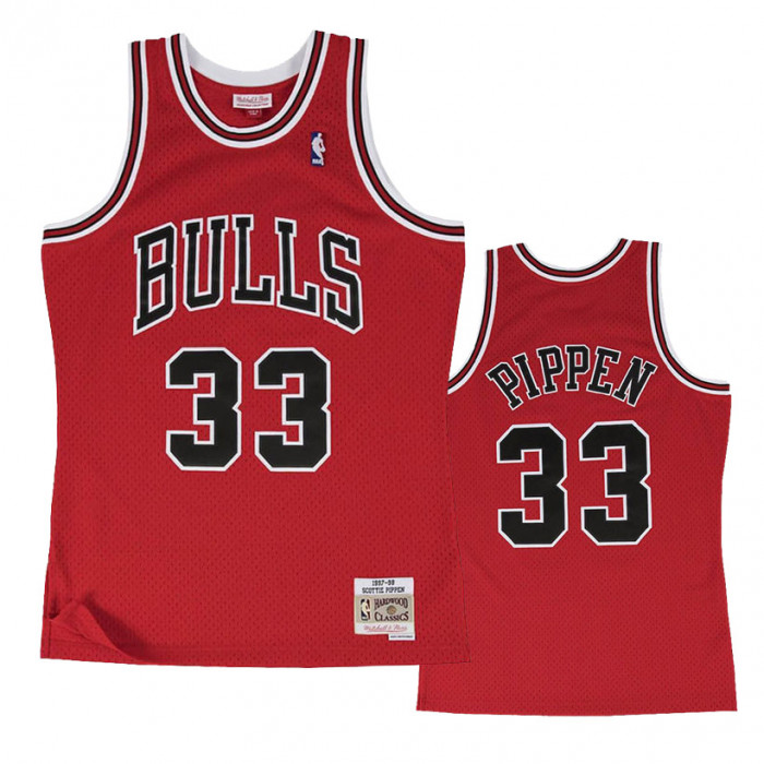 Retro Scottie Pippen #33 Chicago Bulls Basketball Jersey Rot 