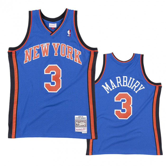 Stephon Marbury 3 New York Knicks 2005-06 Mitchell & Ness Road Swingman maglia