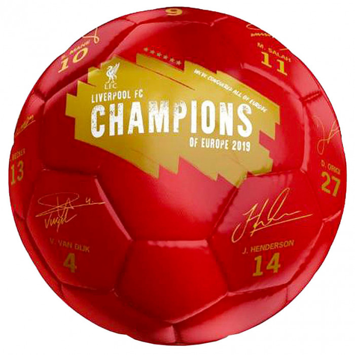 Liverpool Champions Of Europe 2019 pallone con firme