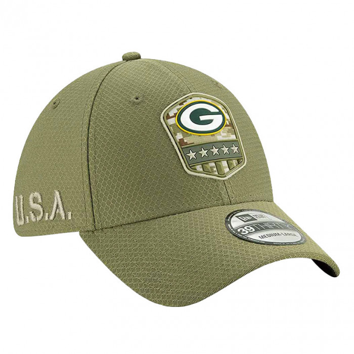 Green Bay Packers New Era 39THIRTY 2019 On-Field Salute to Service kačket