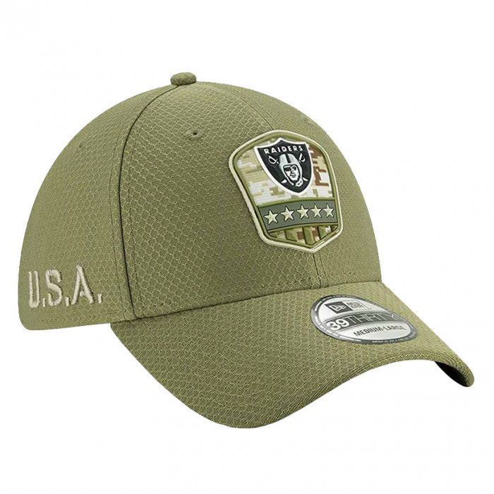 Oakland Raiders New Era 39THIRTY 2019 On-Field Salute to Service cappellino