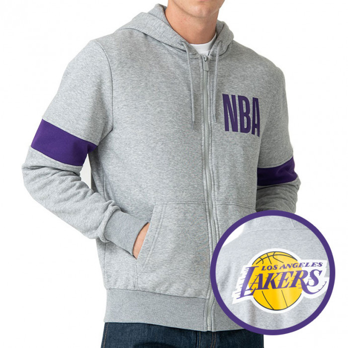 Men's Los Angeles Lakers New Era Gray Wordmark Pullover Hoodie