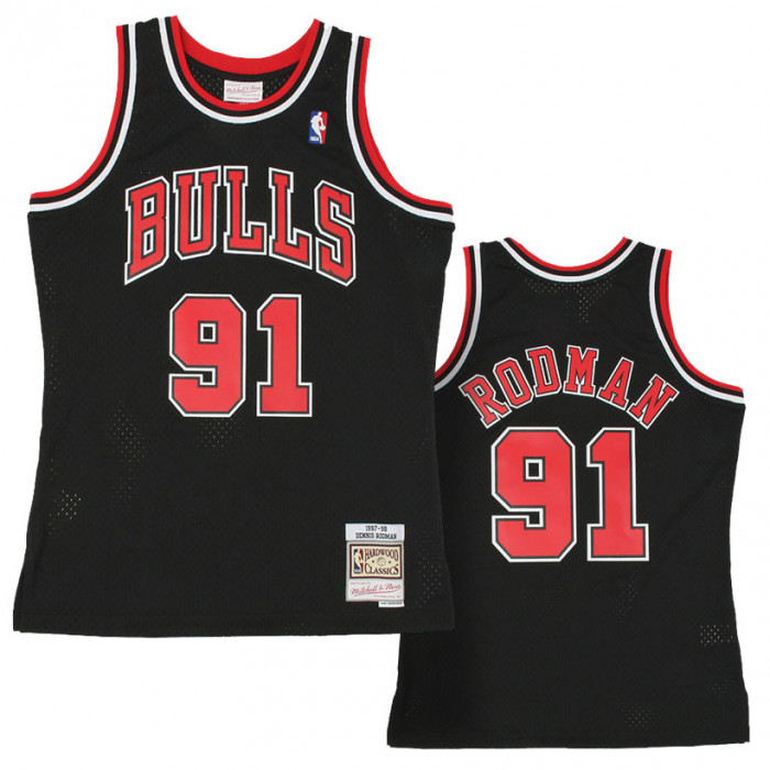 Retro Dennis Rodman #91 Chicago Bulls Basketball Jersey Stitched Black 