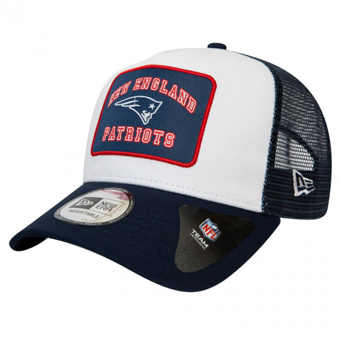 New England Patriots New Era 9FORTY A-Frame Trucker Graphic Patch Cappellino