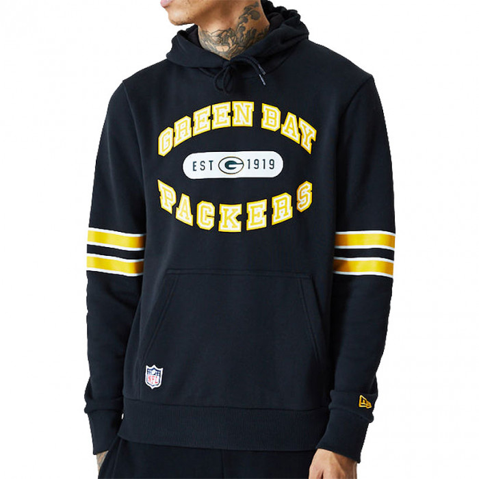Green Bay Packers New Era Wordmark Graphic maglione con cappuccio