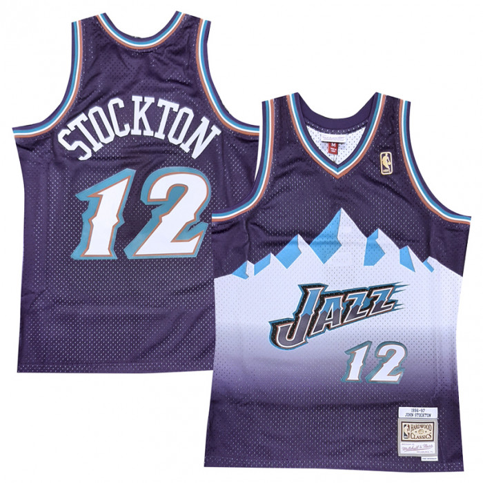 John Stockton 12 Utah Jazz 1996-97 Mitchell & Ness Swingman Trikot 