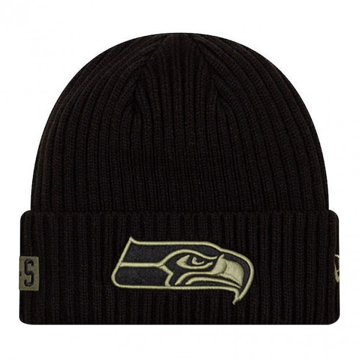 Seattle Seahawks New Era NFL 2020 Official Salute to Service Black cappello invernale