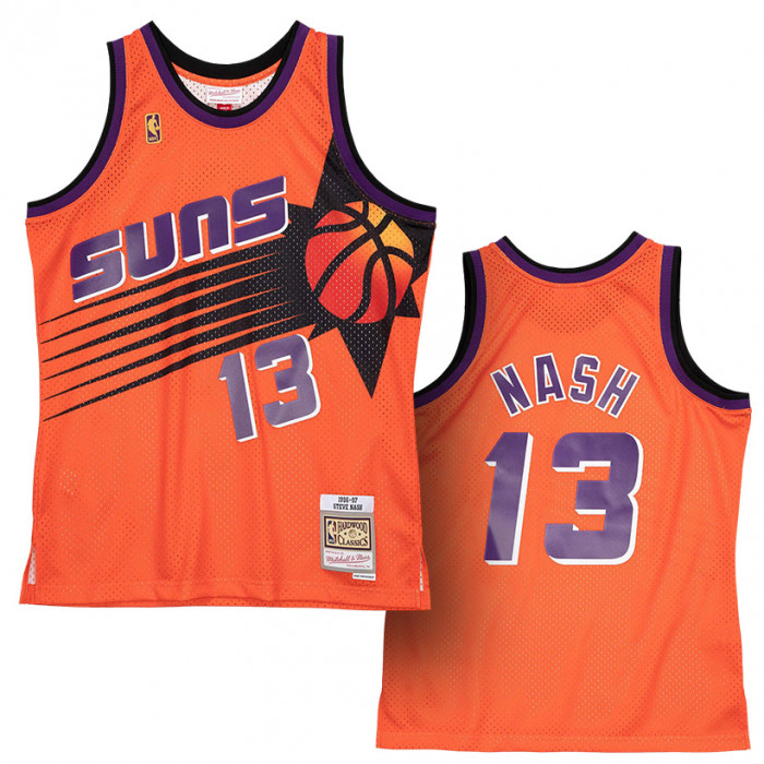 Retro Steve Nash #13 Phoenix Suns Basketball Trikot Jersey Genäht Weiß 