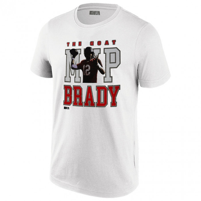 Tom Brady 12 MVP White T-Shirt