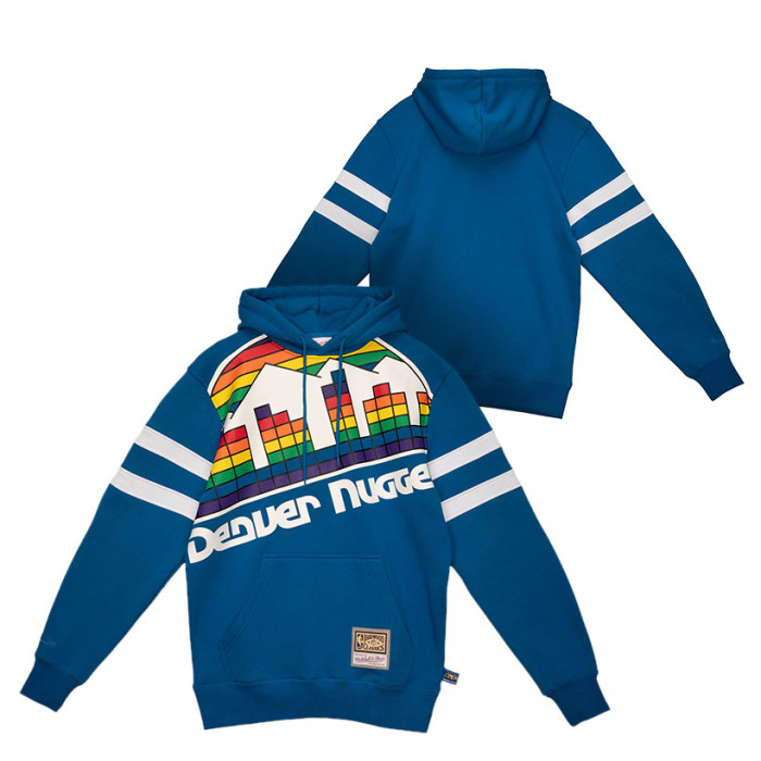 Denver Nuggets Mitchell & Ness Big Face 2.0 Substantial pulover sa kapuljačom