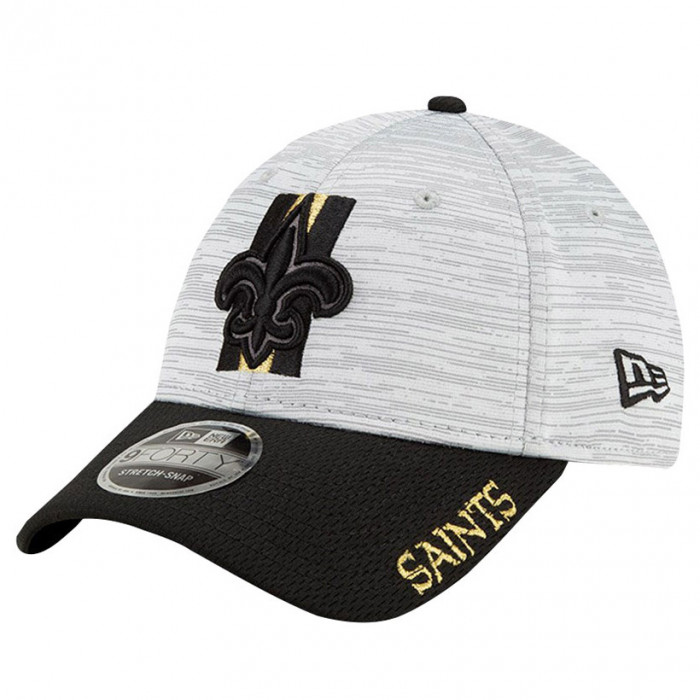 New Orleans Saints New Era 9FORTY Official NFL Training Digi-Tech Heather Stretch Snap cappellino 