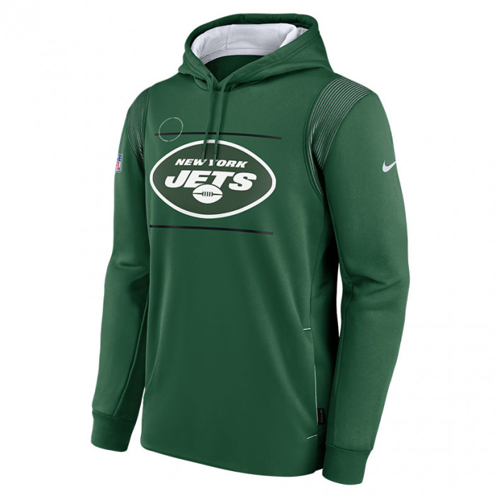 New York Jets Nike Therma maglione con cappuccio