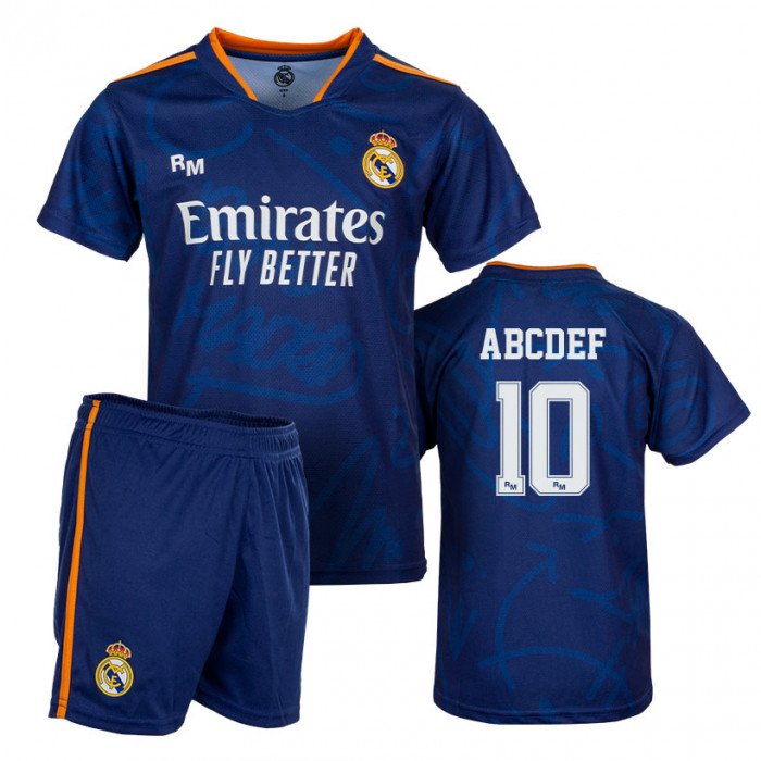 Real Madrid Away replica Komplet Set Kinder Trikot (Druck nach Wahl +15€)