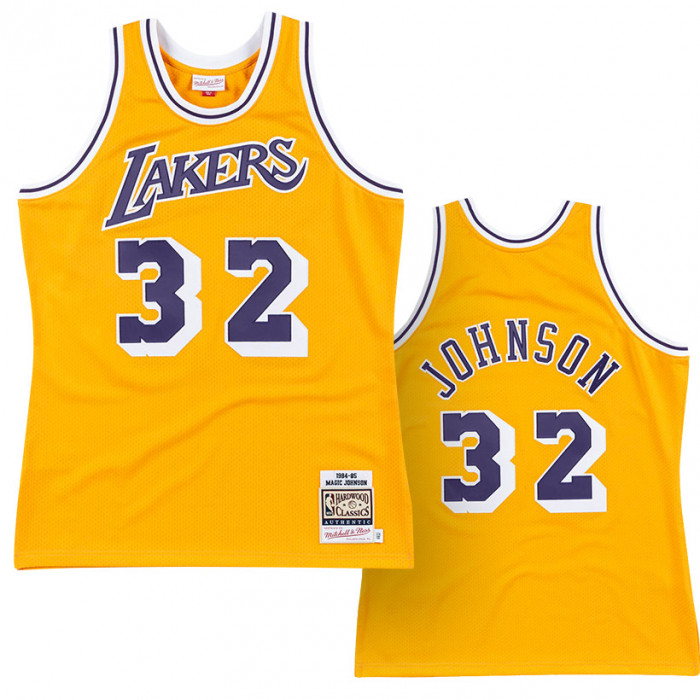 Magic Johnson 32 Los Angeles Lakers 1984-85 Mitchell & Ness Authentic Home  Jersey