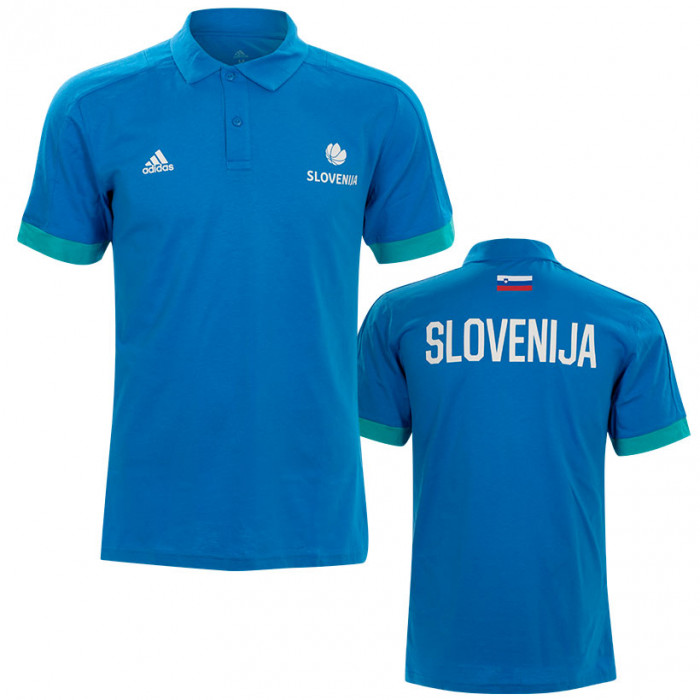 Slovenia KZS Adidas Polo T-Shirt blu