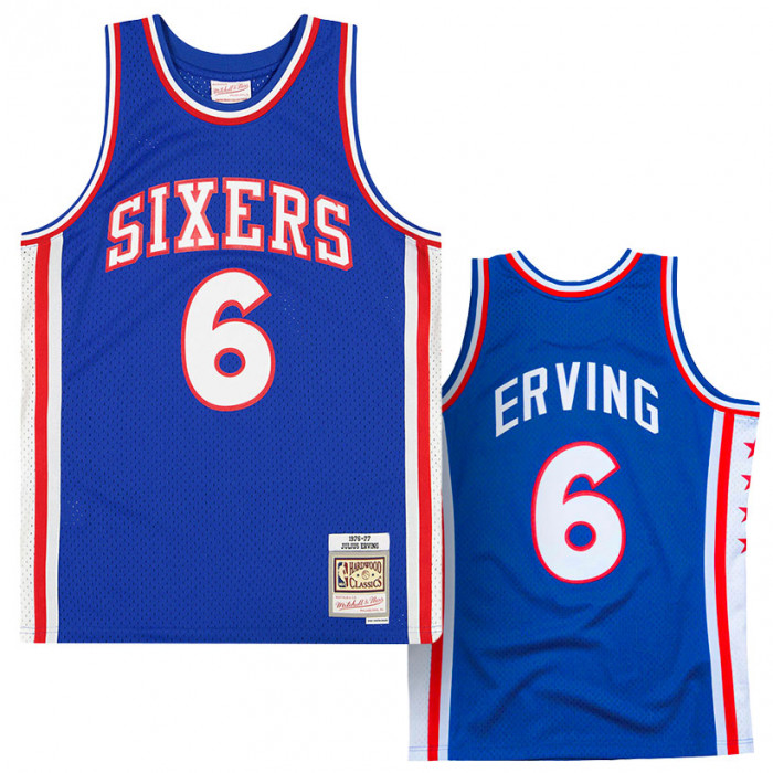 Julius Erving 6 Philadelphia 76ers 1976-77 Mitchell & Ness Swingman dres