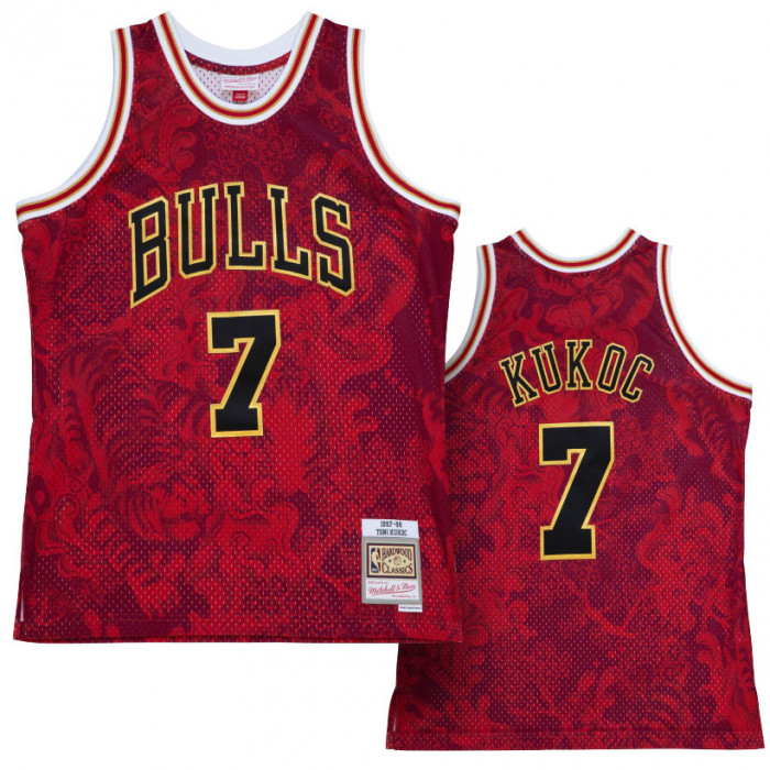 Men's Mitchell & Ness Dennis Rodman Red Chicago Bulls Hardwood Classics Lunar New Year Swingman Jersey Size: Small