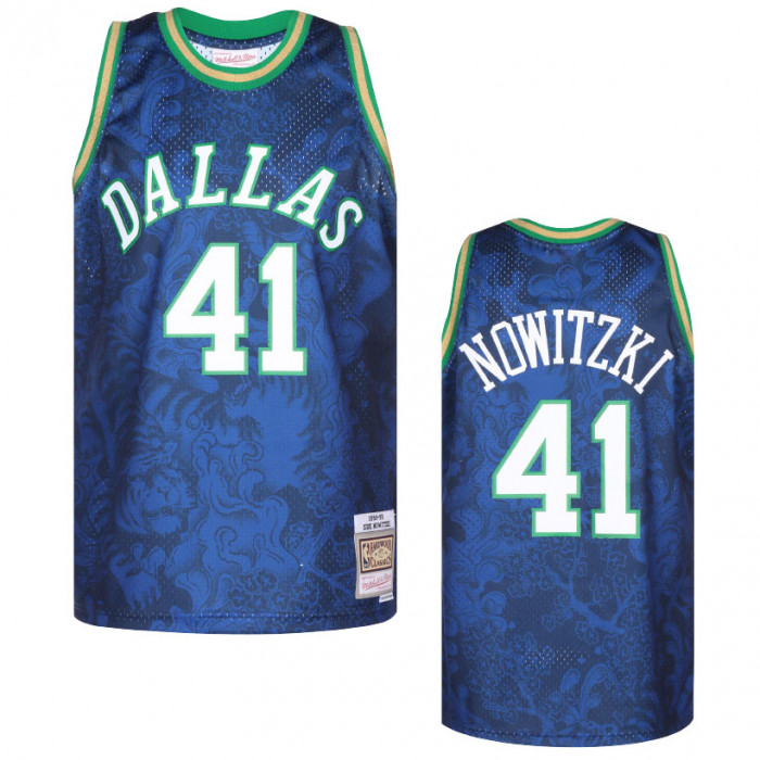 Dirk Nowitzki 41 Dallas Mavericks 1998-99 Mitchell and Ness Asian Heritage CNY 4.0 Swingman dres