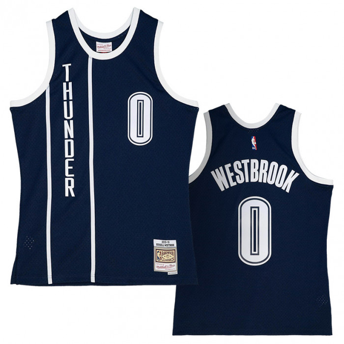 Russell Westbrook 0 Oklahoma City Thunder 2015-16 Mitchell and Ness Swingman Alternate Trikot