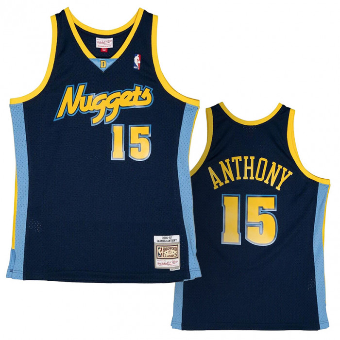  Mitchell & Ness Carmelo Anthony 15 Denver Nuggets Replica  Swingman NBA Jersey HWC Basketball Trikot Blue : Sports & Outdoors