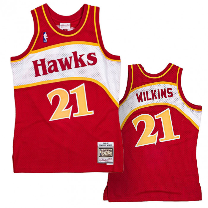 Dominique Wilkins 21 Atlanta Hawks 1986-87 Mitchell and Ness Swingman maglia