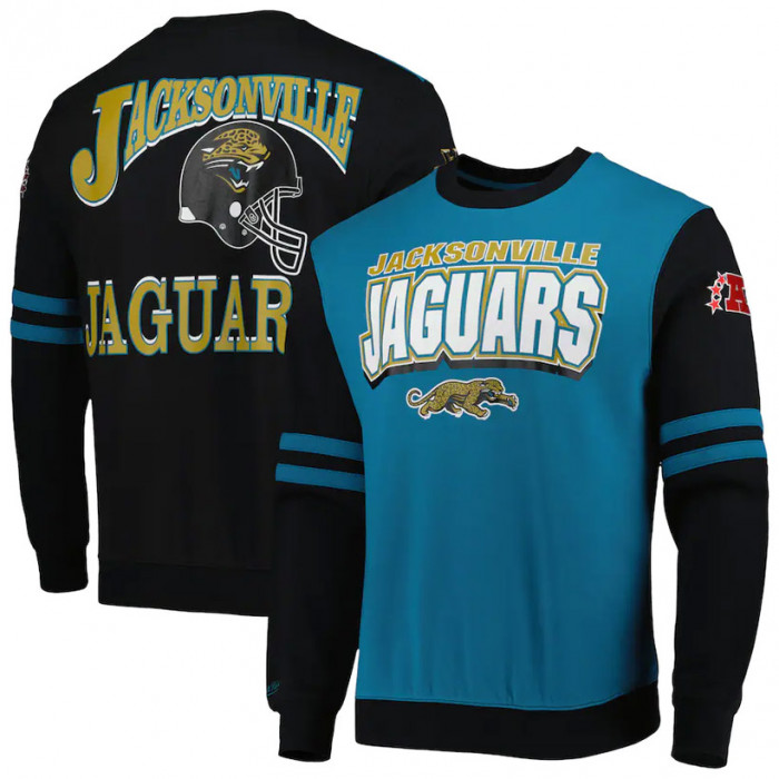 Jacksonville Jaguars Mitchell and Ness All Over Crew 2.0 Pullover