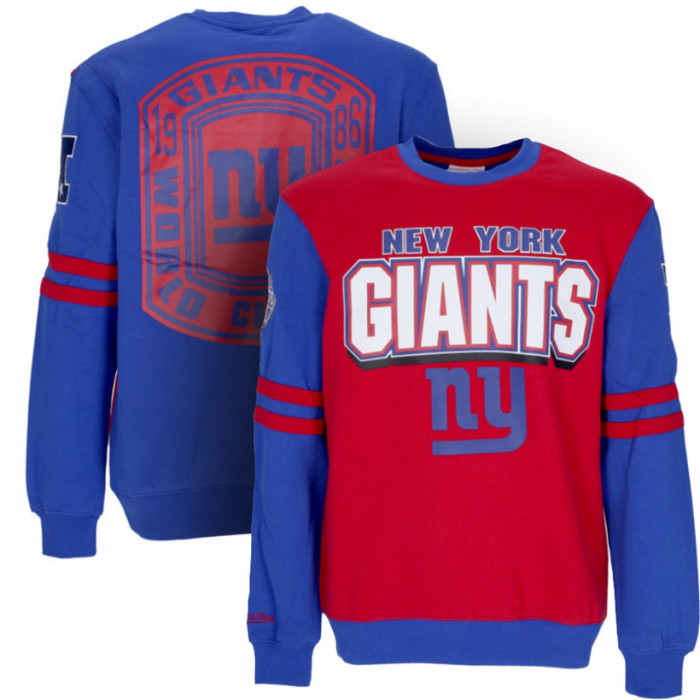 New York Giants Mitchell and Ness All Over Crew 2.0 Pullover