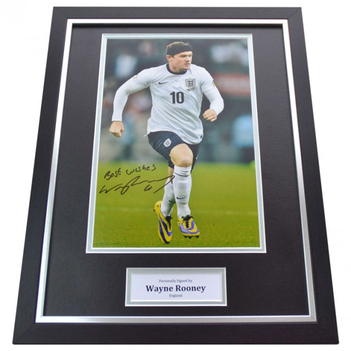 Wayne Rooney Signed Photo Framed 16