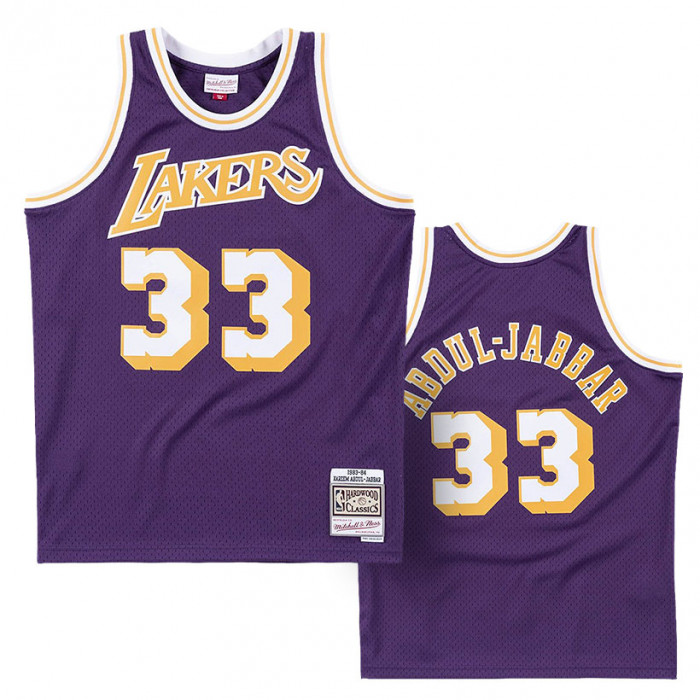 Kareem Abdul-Jabbar 33 Los Angeles Lakers 1983-84 Mitchell and Ness Swingman dres