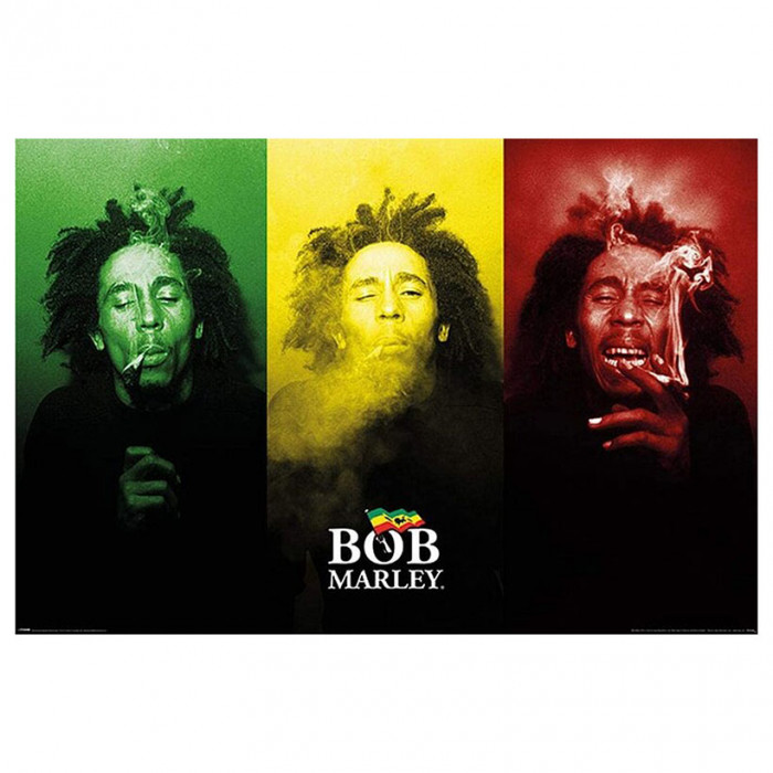 Bob Marley Tricolour Smoke Pyramid Maxi poster