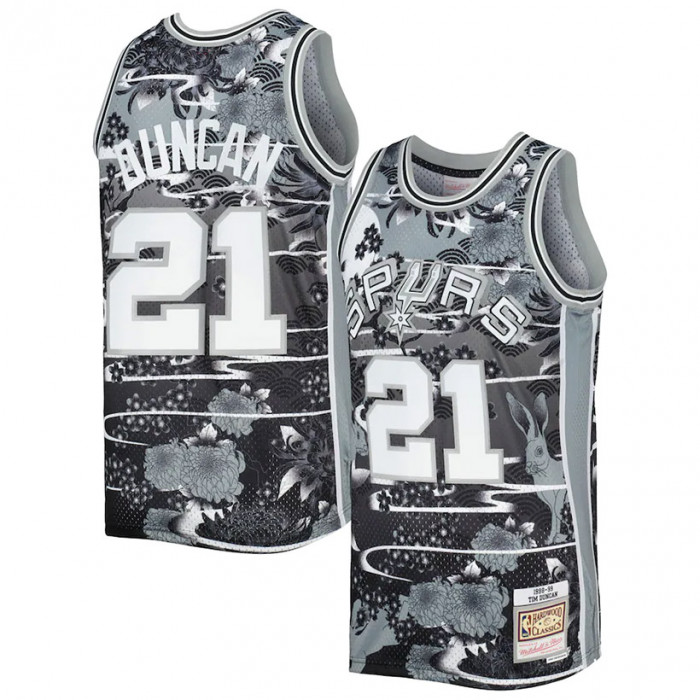 Tim Duncan 21 San Antonio Spurs 1998-99 Mitchell and Ness Swingman Asian Heritage maglia 5.0