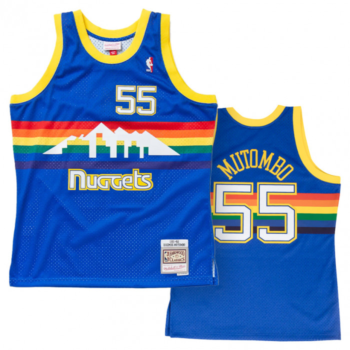 Dikembe Mutombo 55 Denver Nuggets 1991-92 Mitchell and Ness Swingman Road dres