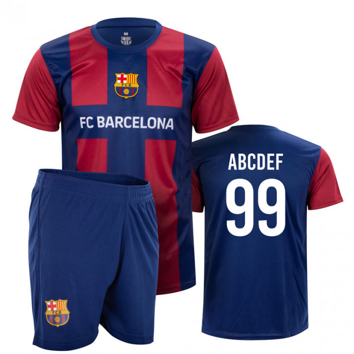 FC Barcelona N°24 Poly Kinder Training Trikot Komplet Set (Druck nach Wahl +13,11€)