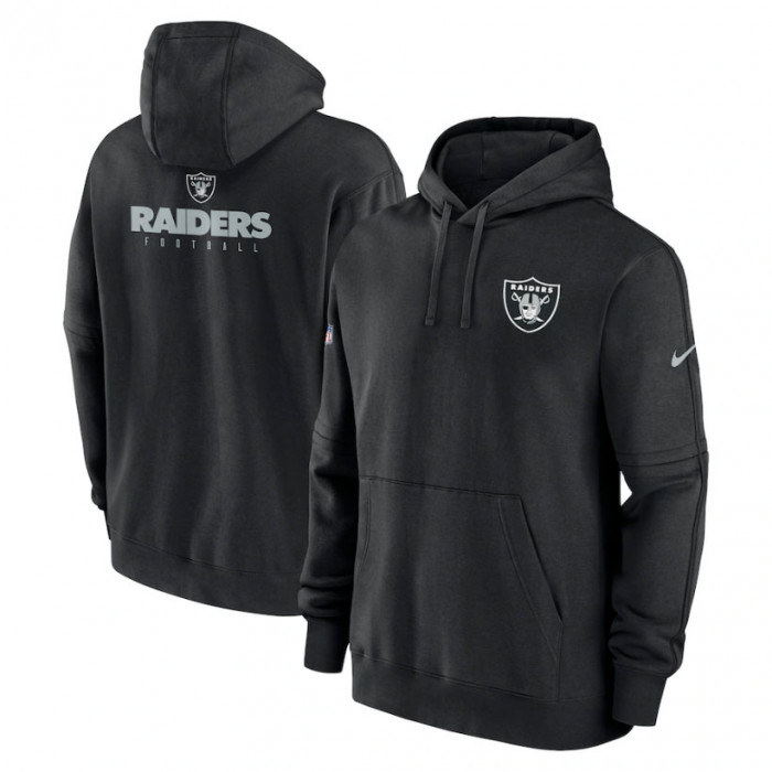 Las Vegas Raiders Nike Club Sideline Fleece Pullover duks sa kapuljačom